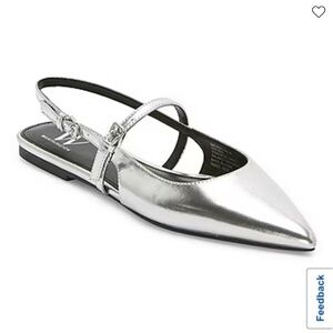 Worthington Shiny Silver Pointed Flats